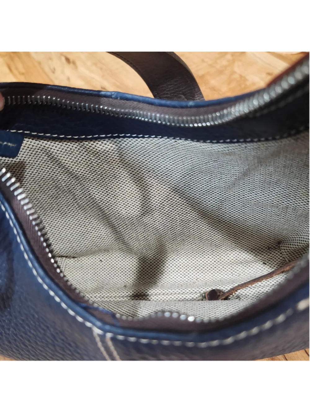Dooney & Bourke Blue Pebbled Leather Hobo Bag